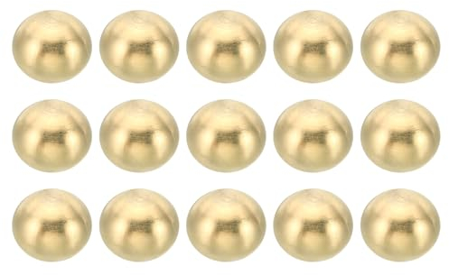 PATIKIL M4x0.7 Gewinde Hutmuttern Knopf 15 Pack Messing Kugel Lampe Dekoration Schraubkappen Mutter Abdeckmutter für Möbel Beleuchtung oder Basteln Projekt 10mm
