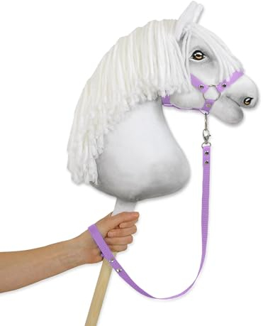 Eine Halteleine für EIN Steckenpferd aus Klebeband. Set ohne Pferd. Hobby Horse, Lila.