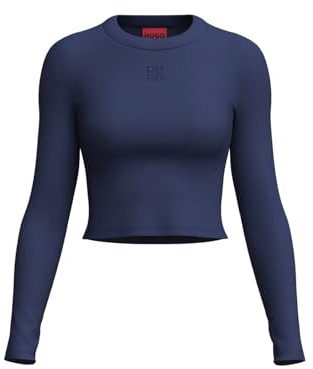 HUGO Women's Dafilomena_3 Jersey_Top, Dark Blue407,