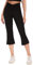 SAFORT Caprihose Damen Sommer 3/4 Yogahose V-Taille Bootcut Leicht 7/8 Sporthose mit Keine Tasche für Sport Lässig, Schwarz,XXL