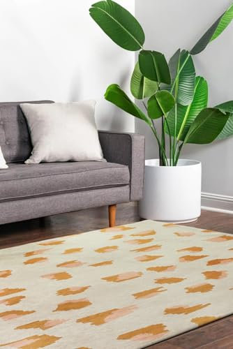 BENEFFITO Tapis - Collection Leo Cammello - Tapis à Motifs, Finition Artisanale, Tissage en Belgique - Tapis d'intérieur Moderne et Doux - Rectangulaire - 170 x 240 cm