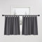 PONY DANCE Fenstergardinen mit Schlaufen Scheibengardinen Küche Verdunklungsvorhänge Wohnzimmer Curtain Blickdichte Gardinen Kurz Schlaufenschal 2 Stücke H 120 x B 140 cm, Grau