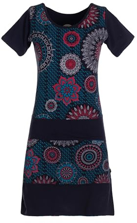 Vishes - Alternative Bekleidung - Kurzarm Damen Sommer-Kleid Mini-Kleid Tunika-Kleid T-Shirtkleid schwarz 40