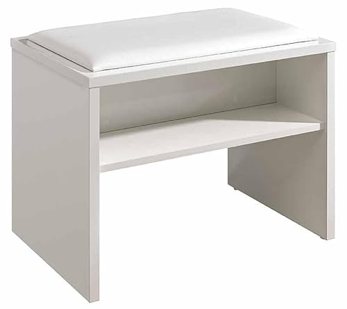 Pelipal - Wien - Sitzbank, 60 cm, Sitzfläche in weiß - Badmöbel - Korpus in weiß Glanz o. Quarzgrau Hochglanz