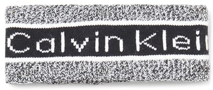 Calvin Klein Damen Marbled Logo Cold Weather Soft Hat Beanie-Mütze, Schwarz, Einheitsgröße