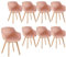 H.J WeDoo 8er Set Nordische Sessel, SGS-geprüft Esszimmerstühle mit Armlehne und Buchenholzbeinen Geeignet für Büro/Lounge/Küche/Balkon/Garten (Rauchiges Rosa)