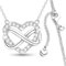 Herz Charm Kette Damen,Brillante Eleganz Infinity Halskette Sterling Silber 925 mit Anhänger,Unendlichkeitszeichen Silberkette,Necklace for Women,Geschenk für Frauen Geburtstag