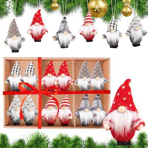 Tutukyle Weihnachtswichtel Anhänger Christbaumschmuck 12 Stück Weihnachtsengel Klein Figuren Weihnachtsbaumschmuck Kleine Wichtel Weihnachtsdeko Tannenbaum Basteln Deko Weihnachten Geschenk