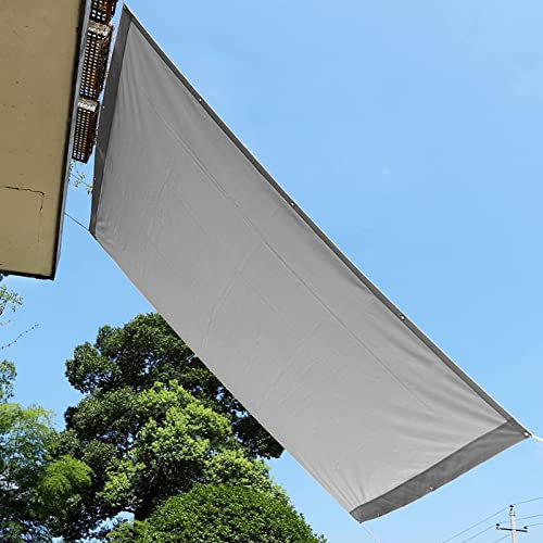 Tenda parasole rettangolare, impermeabile, 1,5 m x 4 m, copertura per pergola, resistente all'usura, con corda inclusa, perfetta per esterni, cortile, prato, giardino, grigio chiaro