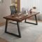 WLCNYL Bureau d'ordinateur en Bois, Pieds en Bois véritable Naturel et métal, Bureau à Domicile - Poste de Travail de Direction Industriel pour Jeux, Travail, études