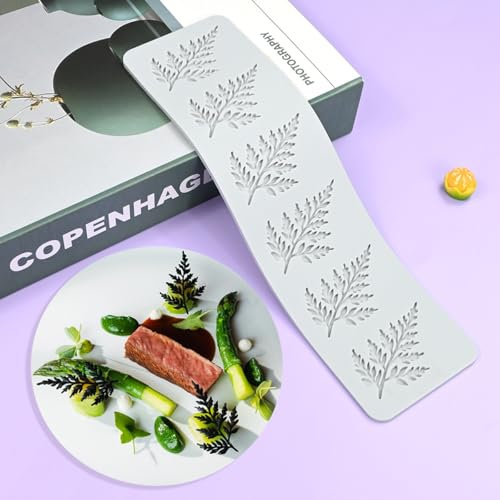 TUKE Silikon-Spitzenform, Fiddlehead-Farn-Muster, Fondantform, Abdruckmatte für Schokolade, Ton, Seife, Harz, Gips, DIY, Hochzeitskuchen, Cupcake-Besatz (D_ Fiddlehead Farn)
