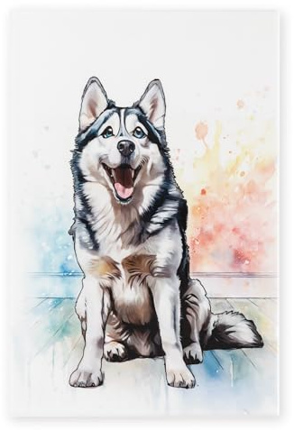 Art of Arora 2864 Husky Ceramic Tile Picture Plaque Wall Art 30 x 20cm