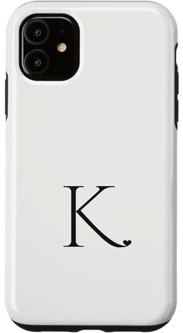 Niedliches K Monogramm K Buchstabe Design mit Herz Hülle für iPhone 11