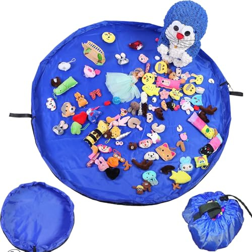 ZenyTra Spielzeug Aufbewahrungssack 150x150 cm XL - Extra großer wasserfester Kordelzug-Beutel, Schnelle Reinigung, Faltbar für Spieldecke, Babyzimmer, Kinderzimmer