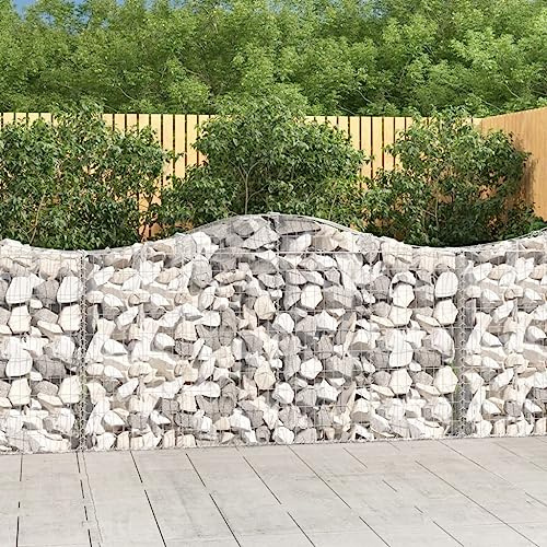 INLIFE Panier de gabions arqué 200x30x100/120 cm Fer galvanisé-153385