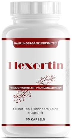 Flexortin Premium Kapseln mit Grünem Tee, Himbeerketon & Guaraná – Pflanzliche Formel – 60 Kapseln