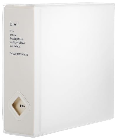 BETOOKY CD Aufbewahrungsbox aus Abs und PVC mit Tragbarer Schutzfunktion für 24 CDs und USB Sticks für Büro und Studentenwohnheim in Beige