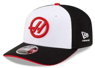 New Era Haas F1 Team Offizielle Kollektion 2026 Team Baseball Cap Mütze Verstellbar Weiß Schwarz Rot