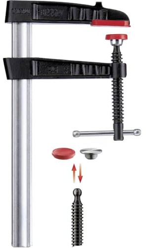 BESSEY Temperguss-Schraubzwinge TG30S12K, Spannweite 300 mm Ausladung 120 mm, Stabile Hohlprofilschiene mit Riffelung, Gewicht 1,56 Kg