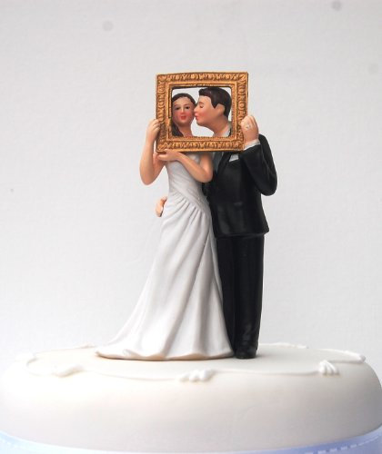 DreamWedding-UK Wedding Cake Toppers/Bride and Groom Figures/Sitting/Standing, Artificial Resin, Number 5, 5 x 12 x 12 cm