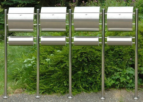 Edelstahl-Standbriefkasten Rico 1er, 2er, 3er oder 4er (RICO 4er)