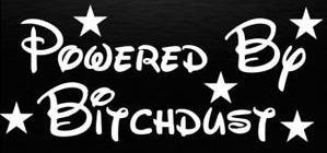 StickerStop Autoaufkleber Powered by Bitchdust, weiß, 20 cm