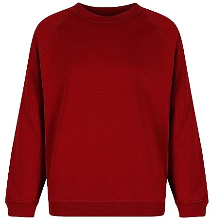 Trutex Crew Neck School Sweatshirt (1-16+ Years), Unisex Uniform Boys and Girls, Standard Fit Jumpers for Boys and Girls, Sweatshirt Kids - Genuine School Uniform Wine