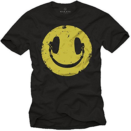 Camiseta Negra Hombre Hipster - Auriculares Hip Hop - Negro Tella M