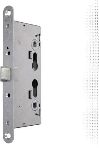 Lince - Serrure COUPE-FEU 7770-T | Réversible | Entrée 65mm | Entraxes 72 | Avec Demi-tour Réglable et Fouillot de 9 x 9 mm | Finition Nickelé.