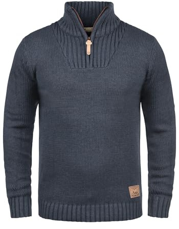 !Solid SDPetro Herren Strickpullover Troyer Grobstrick Pullover