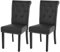 Mendler 2er-Set Esszimmerstuhl Chesterfield II, Stuhl Küchenstuhl, Nieten - Kunstleder, schwarz, dunkle Beine