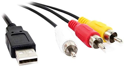Aukson E08 USB 2.0 auf 3 RCA Kabel, USB auf Cinch AV-Kabel, 1,5m, kompatibel mit HDD-Playern, Camcordern, PCs, TVs, Konvertern und Stereo-AV-Anlagen