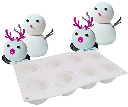 XiaoShenLu Moule Silicone Dessert, moules en Silicone pour Glace Chocolat Pâtisserie Dessert, 8 Trous Forme de spherique