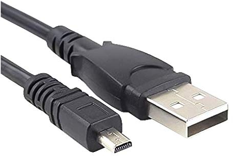 PremiumCord Cable de Conexión USB - Mini USB 2m, USB A Macho a Mini B Macho, Para La Cámara, Cable de Datos USB 2.0 de Alta Velocidad 480Mbit/s, 8 Pines, AWG28, Sanyo, Panasonic Lumix, Color Negro, 2m