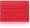 YEHMAN Porte Carte Rouge en Cuir de Vachette véritable 7 emplacements Carte de crédit Minimaliste Ultra Plat pour Veste, Pantalon …