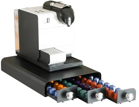 Neo Support de machine à café et support de rangement pour capsules Nespresso à 3 tiroirs