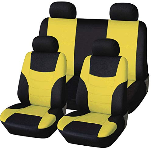 HotYou Universal Sitzbezüge für Auto Schonbezug Komplettset,Herausnehmbar und waschbar,Gelb