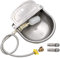 MUALROUS Stainless Steel Automatic Waterer Cattle Water Bowls with Drain Plug, Connector, Braided Hose, Mounting Screws for Sheep Goat Horse Dog Water Bowl Trough