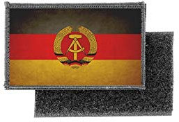 Akachafactory Aufnäher Patch aufbügler Vintage gedruckt Flagge Fahne deutschl and RDA DDR