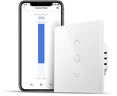 Meross Alexa Rolladen Zeitschaltuhr, WLAN Rolladenschalter, Smart LED Jalousien Schalter benötigt Nullleiter, 2022 Aktualisierte Version, Touch-Schalter funktioniert mit Alexa und Google Assistant