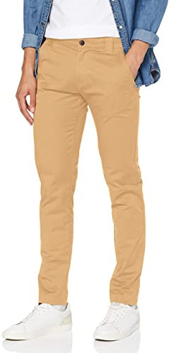 Tommy Jeans Chino Homme TJM Scanton Chino Pant Slim, Vert (Classic Khaki), 34W / 34L