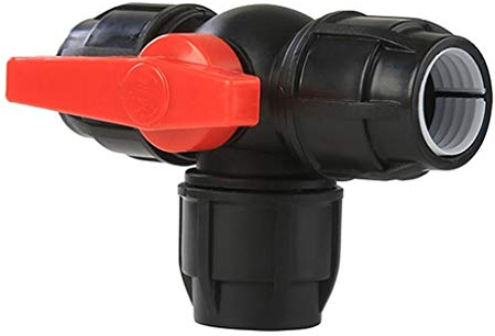 1/2 3/4 1, 2 Drei-Wege-Kugelhahn Aus Kunststoff, T-Typ PE Quick Connect Rohrschnell Verbinder 20/25/32/40/50/63 Mm (Color : Black, Size : 32mm)