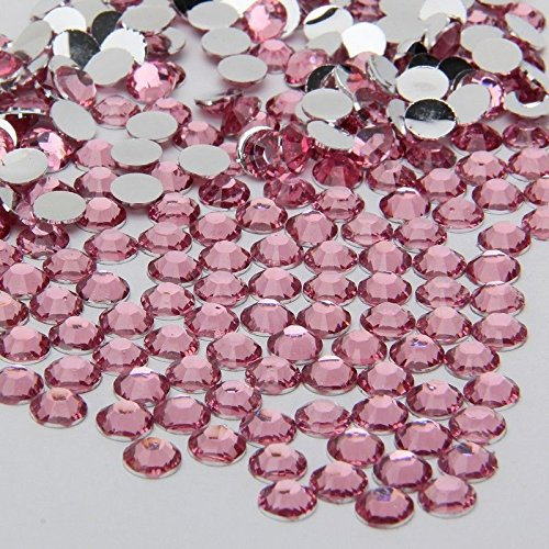 MajorCrafts 2000pcs 5mm ss20 Flat Back Resin Rhinestone Embellishment Gems (Light Pink C04)