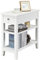 COSTWAY Bedside Table, Narrow Nightstand End Coffee Snack Sofa Side Table with Drawer and Storage Shelf, for Living room Bedroom Office (3-Tier, White)