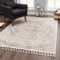 carpet city Teppich Wohnzimmer Grau - 160x230 cm - Ornamente Ethno-Stil - Kurzflor Teppiche Modern - Fransenteppich Tricolor Soft&Weich - Flachflor Schlafzimmer