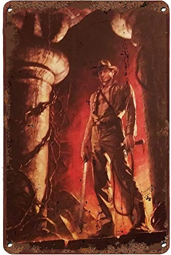 Vintage Blechschild Indiana Jones Tempel Sammler Metallschild Retro Wanddekoration für Zuhause, Cafés, Büro, Geschäft, Pubs, Club, Schild, Geschenk, 20 x 30 cm, Plakette Blechschild CF-41901