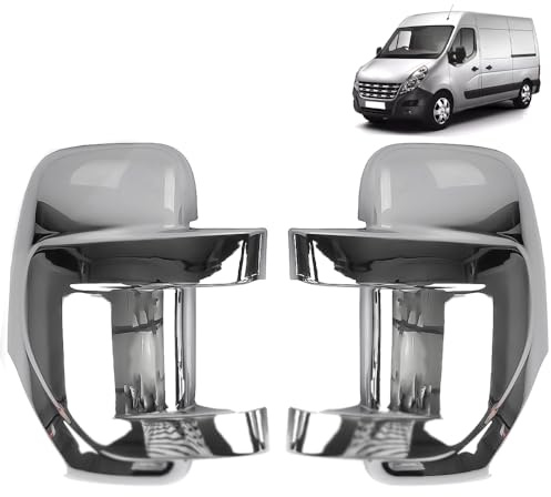 ROBUST Chrome Door Wing Mirror Covers Right & Left Side Stainless Steel For Renault Master Vauxhall Movano Nissan Nv400 2010-2021