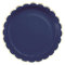 8 assiettes festonnées de 23 cm bleu marine et or