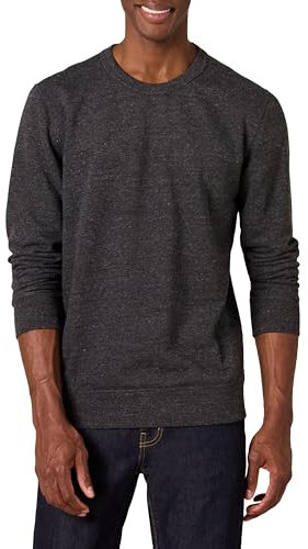 Amazon Essentials Felpa Girocollo Leggera in Spugna a Maniche Lunghe (Disponibile nelle Taglie Big & Tall) Uomo, Carbone Puntinato, XL