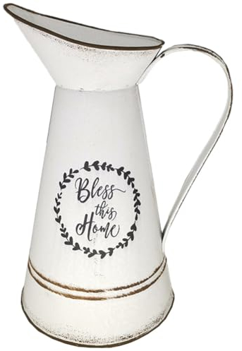 Yardwe 1 PC Bec De Canard Pot Étagère Blanche Décor Accessoires pour La Maison Décor Guirnaldas Artificiales Para Galvanisé Pot De Fleur Jardinières en Métal Rustique Cruche Vintage Vase